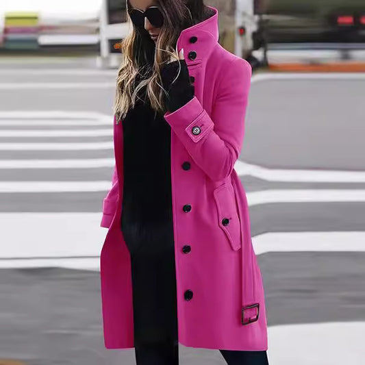 Harajuku Style Woolen Multi-Button Coat