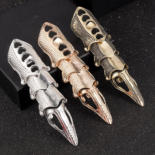 Cool Boys Gothic Rock Armor Knuckle Ring - Harajuku Style
