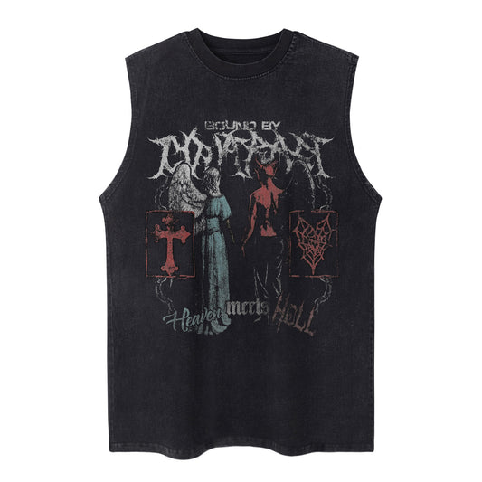 Streetwear Vest Men's Tank Top with Creative Letter Print