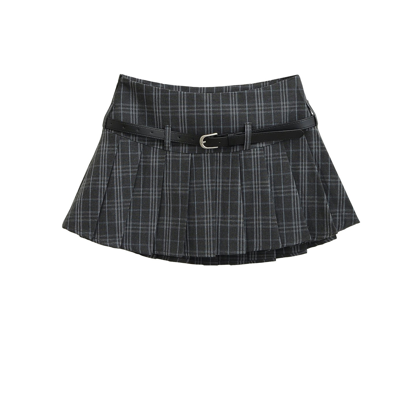 Plaid Pleated A-Line Skirt - Hip Hugging Street Fashion
