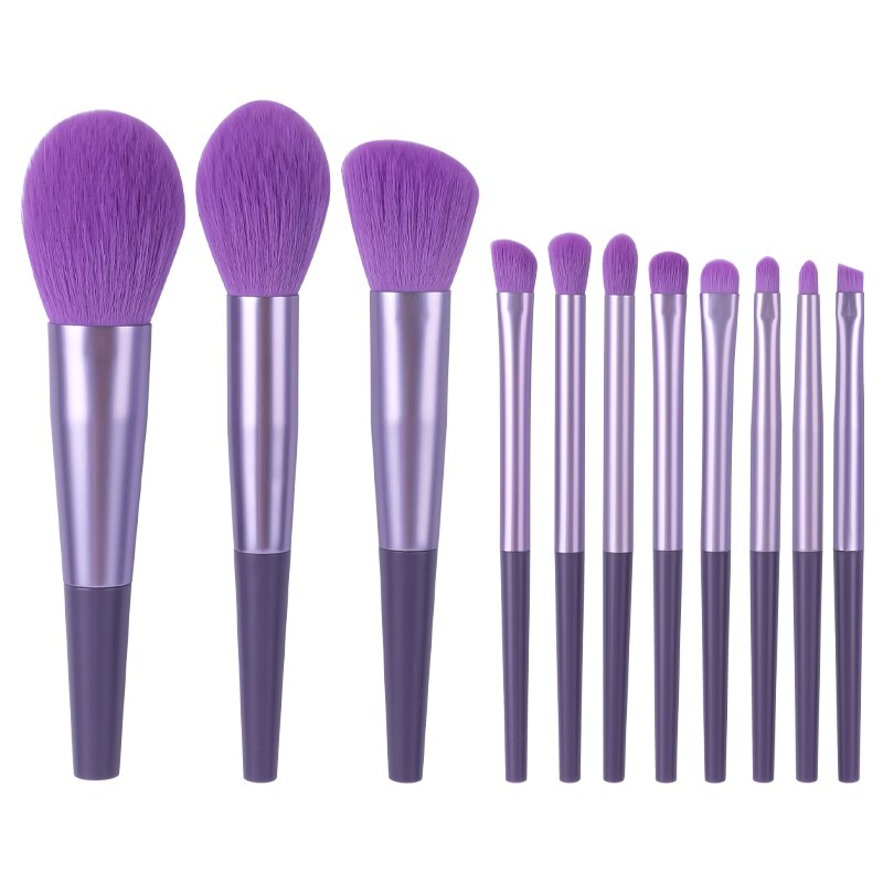 11pcs Harajuku Style Makeup Brush Set - Professional Natural Hair