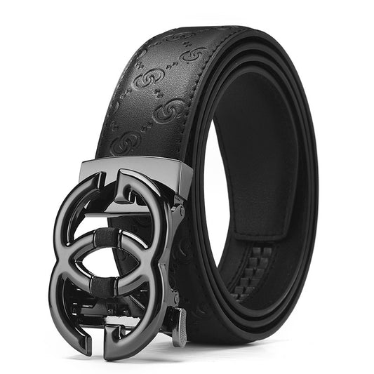 Men's Harajuku Style Genuine Leather Automatic Buckle Belt