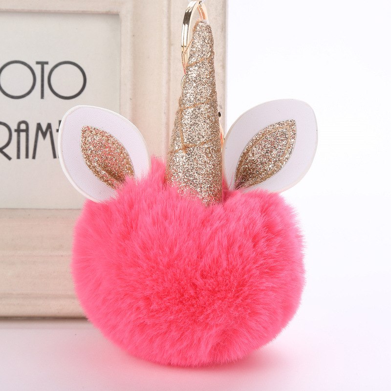 Unicorn PomPom Keychain