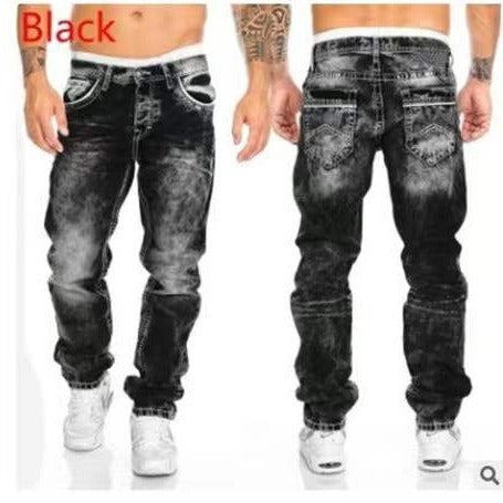 Harajuku Style Casual Straight Leg Men's Jeans