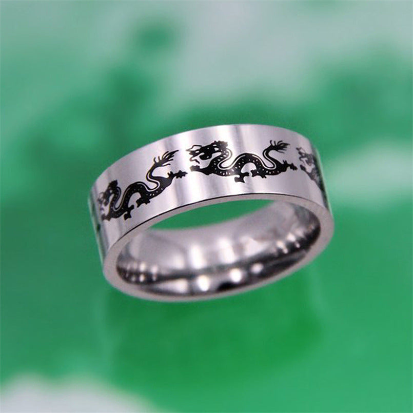 Retro Punk Titanium Steel Moon Thorns Ring