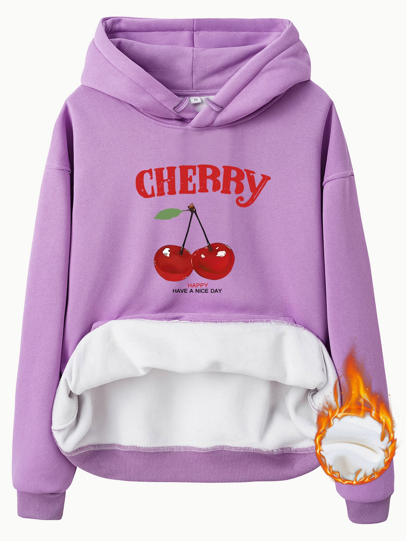 Hooded Long Sleeve Fleece Hoodie with Kangaroo Pocket