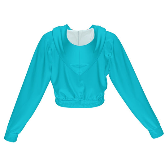 Highlighter Blue Women's Chiffon Cropped Jacket