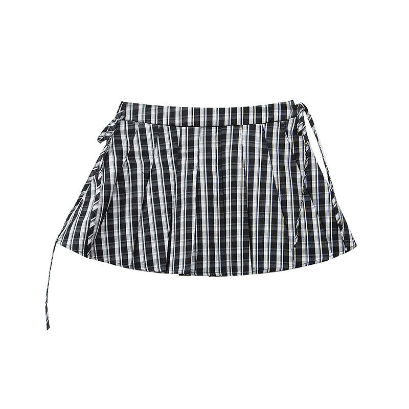 Harajuku Style Plaid Pleated Skirt - High Waist A-Line