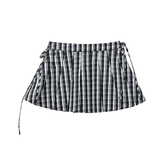 Harajuku Style Plaid Pleated Skirt - High Waist A-Line