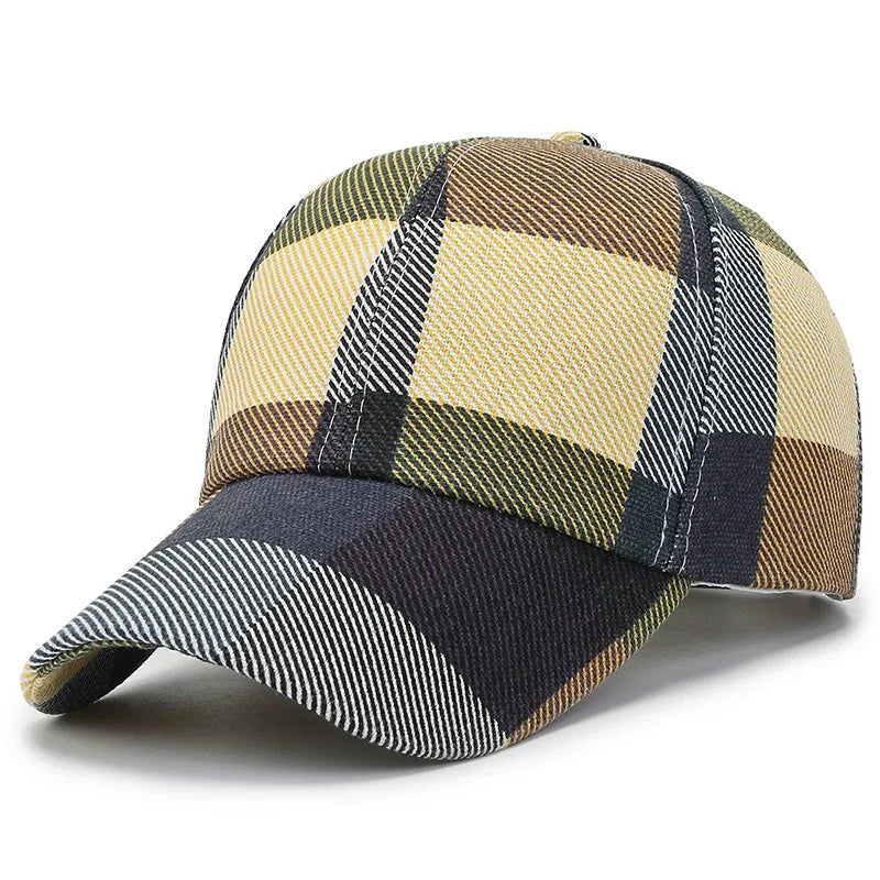 Harajuku Style Large Grid Sun Hat for Men