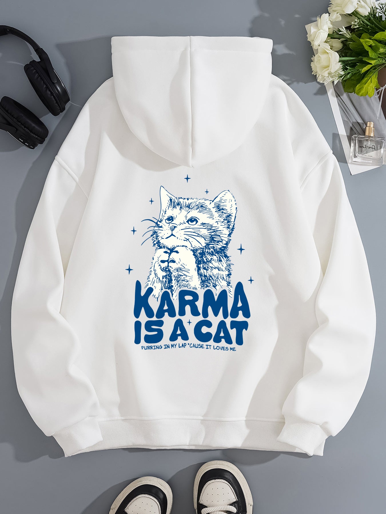 Kangaroo Pocket Hooded Long Sleeve Fleece Hoodie for Cats