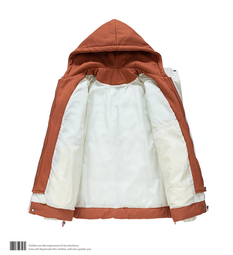 Unisex Playful Two-Piece Cotton Jacket - Winter Casual Wear