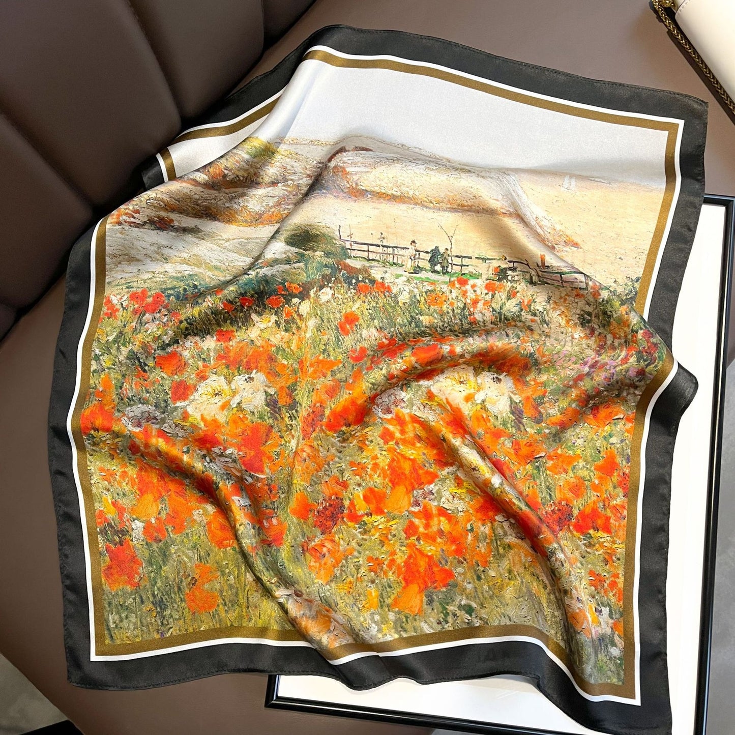 Fresh Mulberry Red Garden Silk Scarf – Harajuku Style