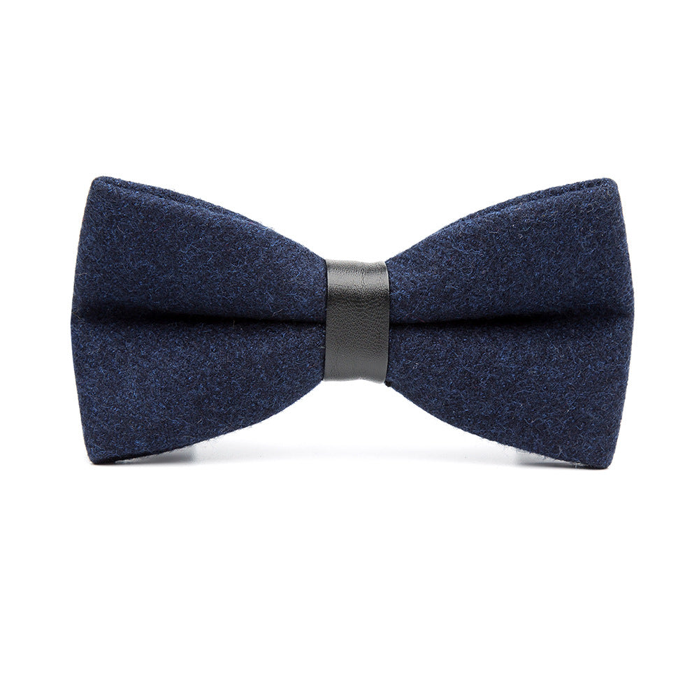 Men's Bow Knot Solid Color Wool Bow Tie