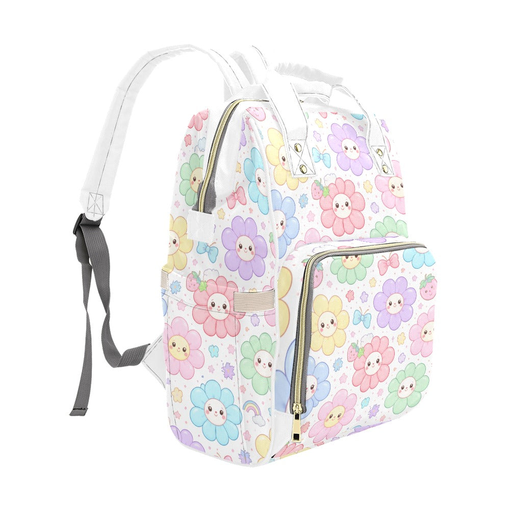 Pastel Harajuku Floral Pattern Multi-Function Backpack