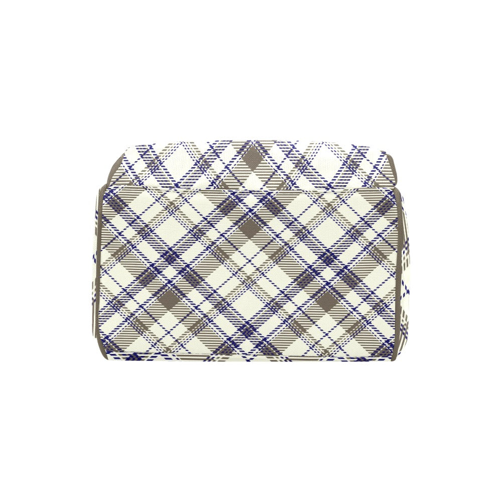 Plaid Blue Tan Multi-Function Backpack