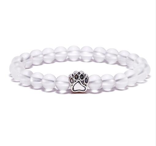 Dog Paw Natural Stone Bead Yoga Bracelet
