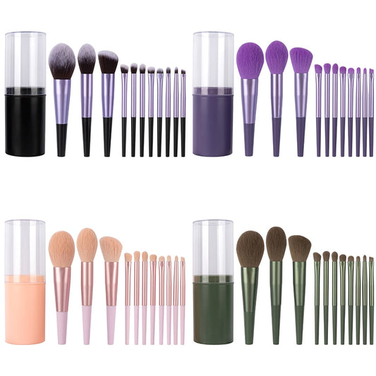 11pcs Harajuku Style Makeup Brush Set - Professional Natural Hair