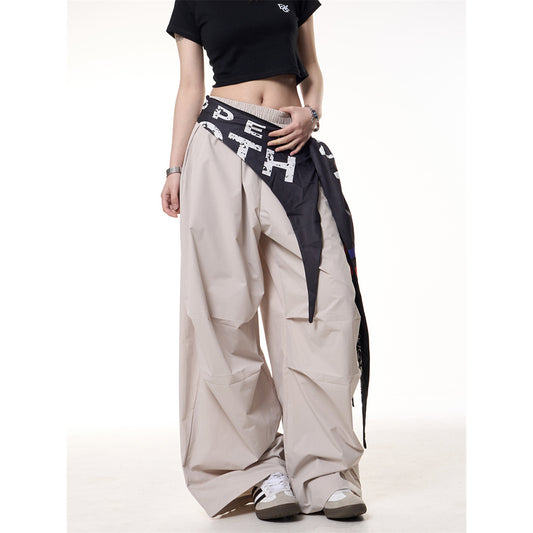Spliced Fart Curtain Casual Pants