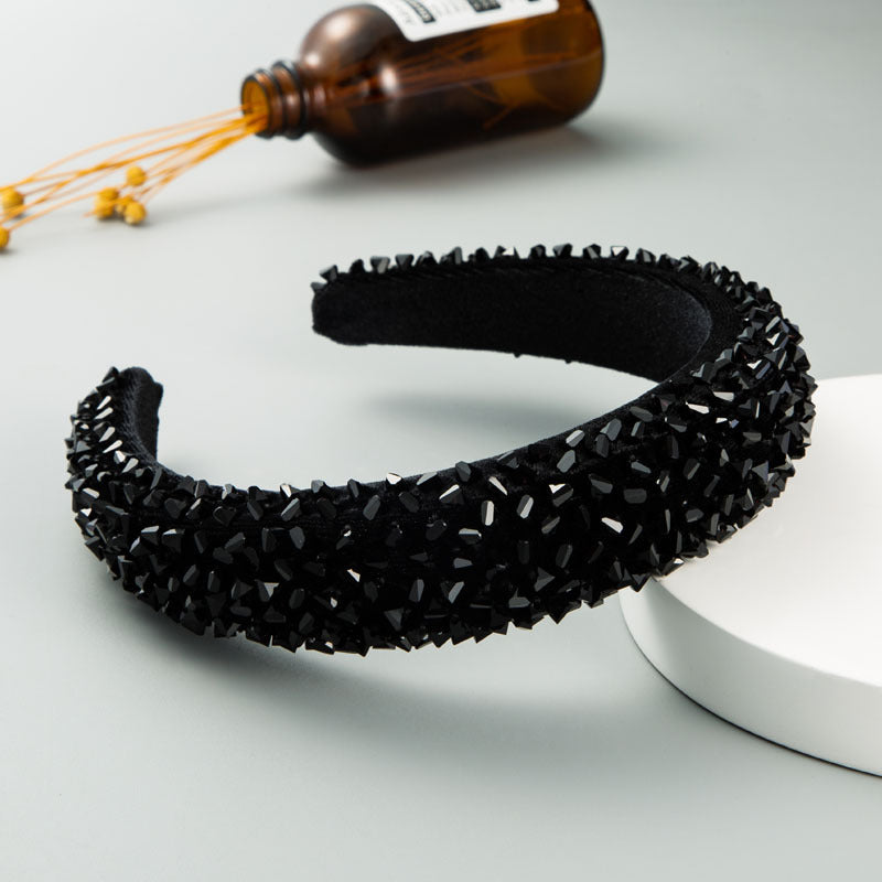New Baroque Hand-Stitched Glass Bead Headband