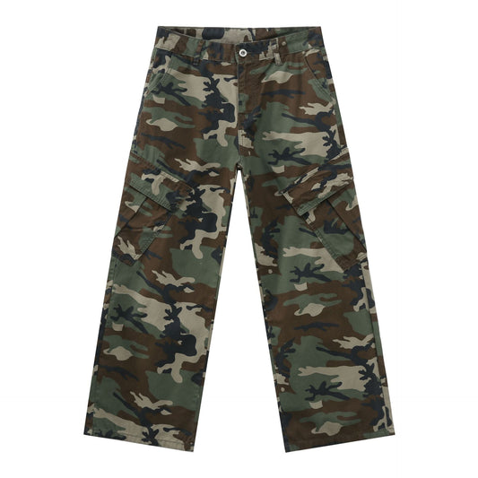 Korean Retro Camouflage Work Pants for Men
