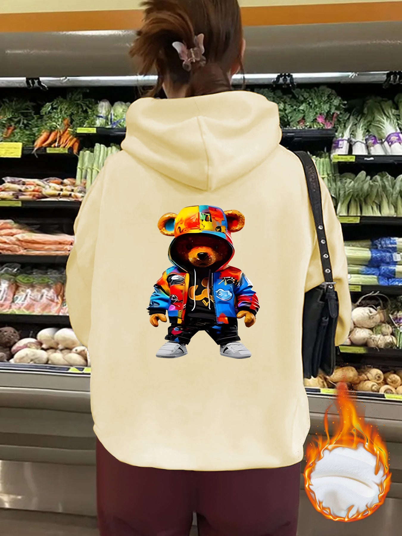 Women's Bear Hoodie with Fleece Hood