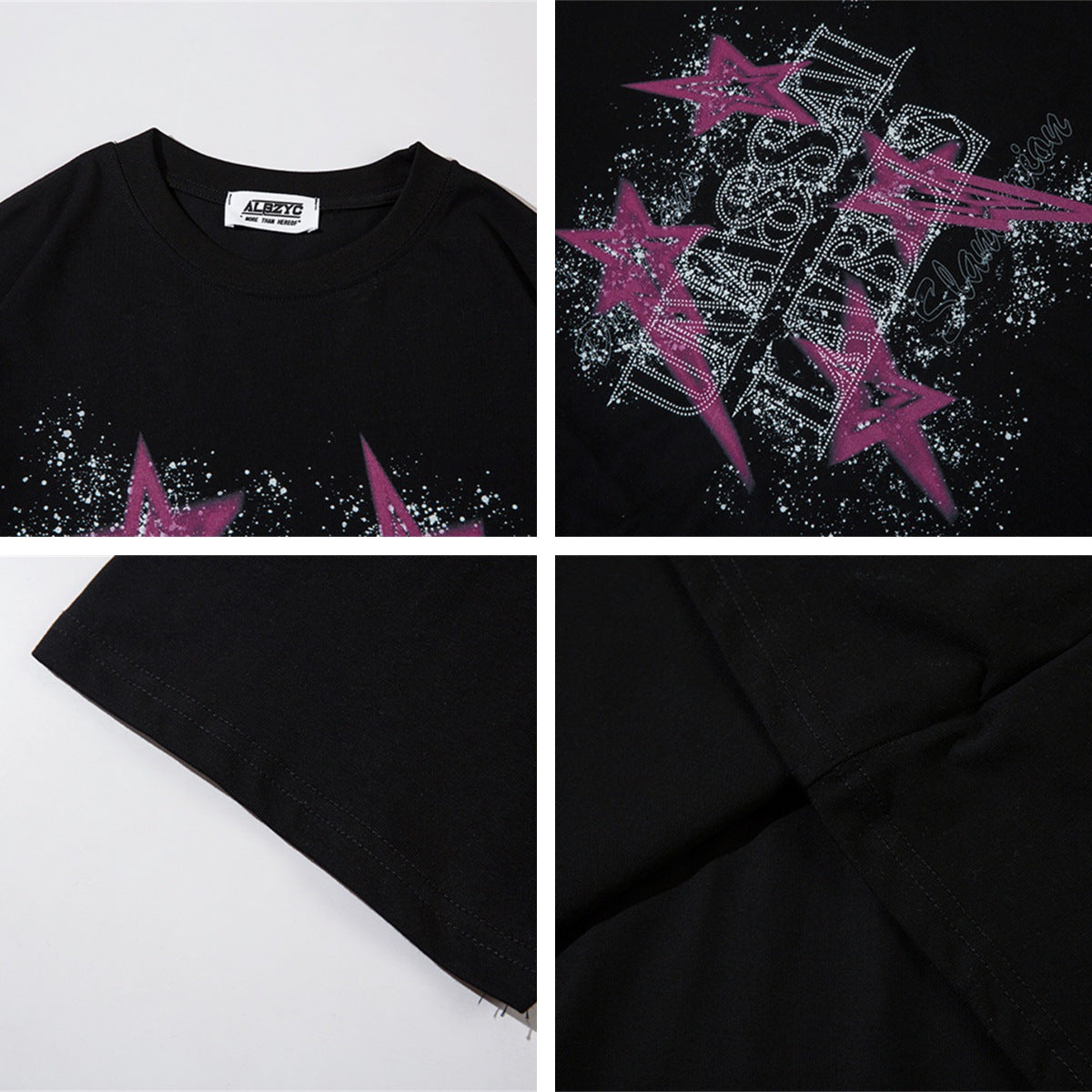 Harajuku Style Embroidered Letter Oversized T-Shirt