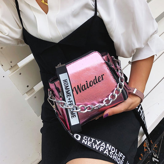 Harajuku Style Women’s Letter Crossbody Bucket Bag