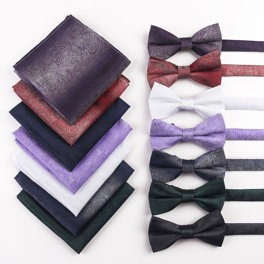 3 Piece Polyester Jacquard Matte Color Men's Party Accessory Set