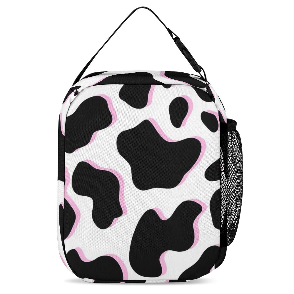 Cow and Pink Pattern Three-Piece Backpack Set Combination