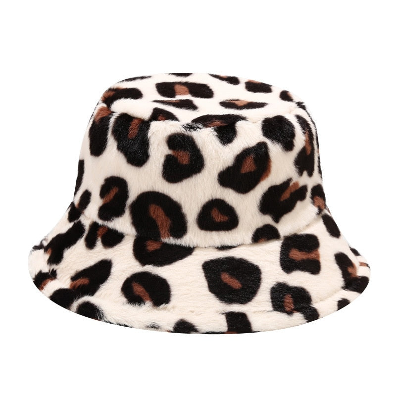 Camouflage Faux Fur Bucket Hat - Warm & Stylish Fisherman Hat