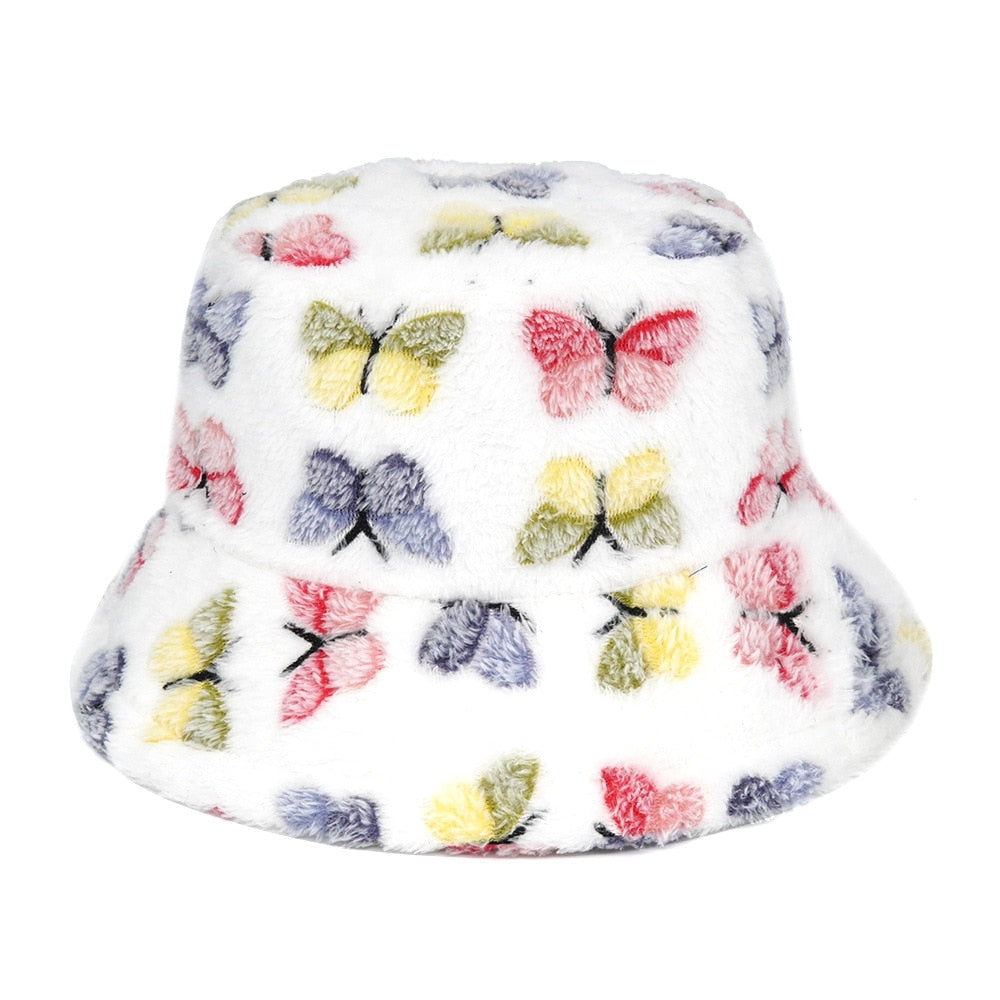 Camouflage Faux Fur Bucket Hat - Warm & Stylish Fisherman Hat