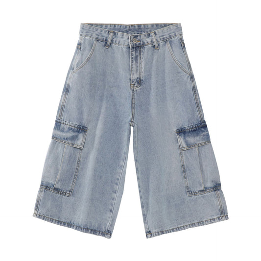 Nirben Multi-Pocket Skateboard Denim Shorts - Harajuku Style