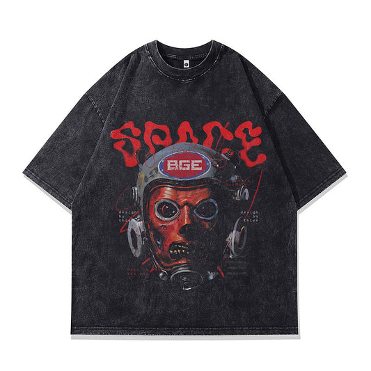 Harajuku Style Oversized Skull Print Tee
