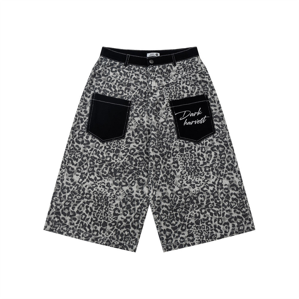 Harajuku Leopard Print Denim Shorts — Bold Harajuku Street Style