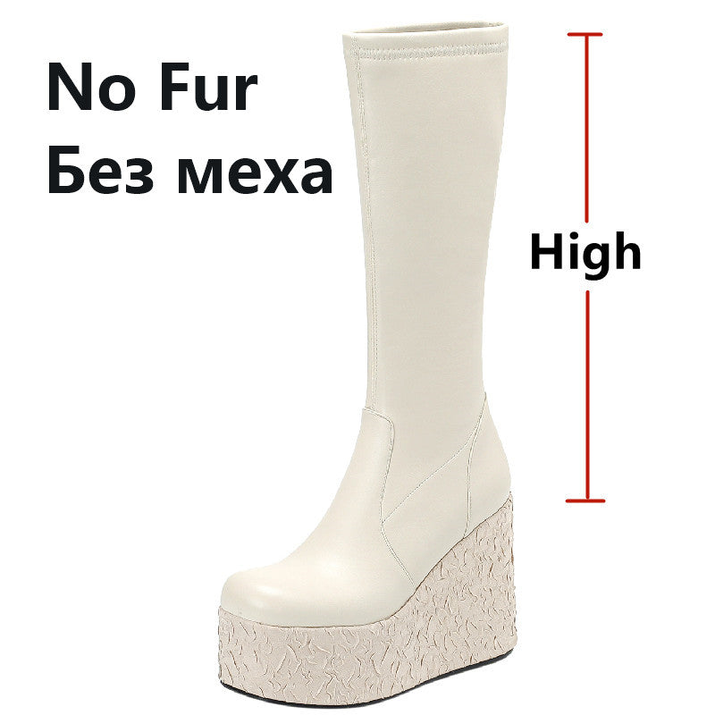 Women's Ankle Boots - Punk Style with High Platform Wedge Heels