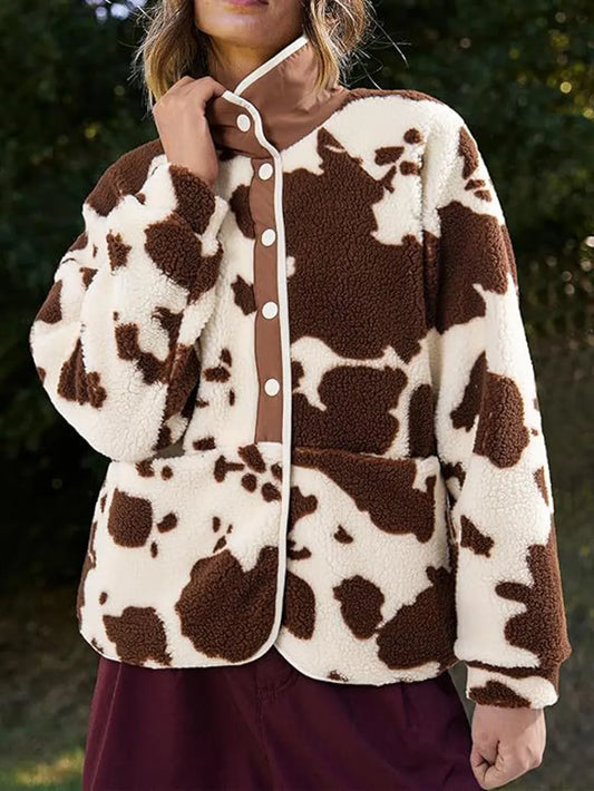 Playful Pocketed Half Snap Sherpa Jacket
