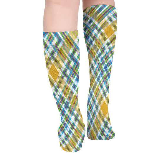 Yellow Plaid Breathable Socks
