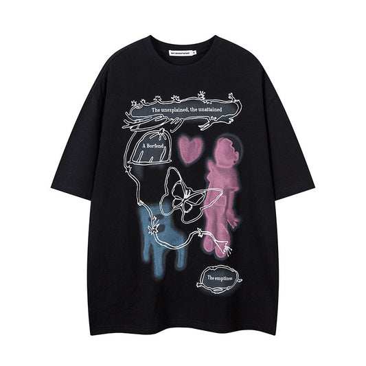 Playful Harajuku-Style Printed Unisex T-Shirt