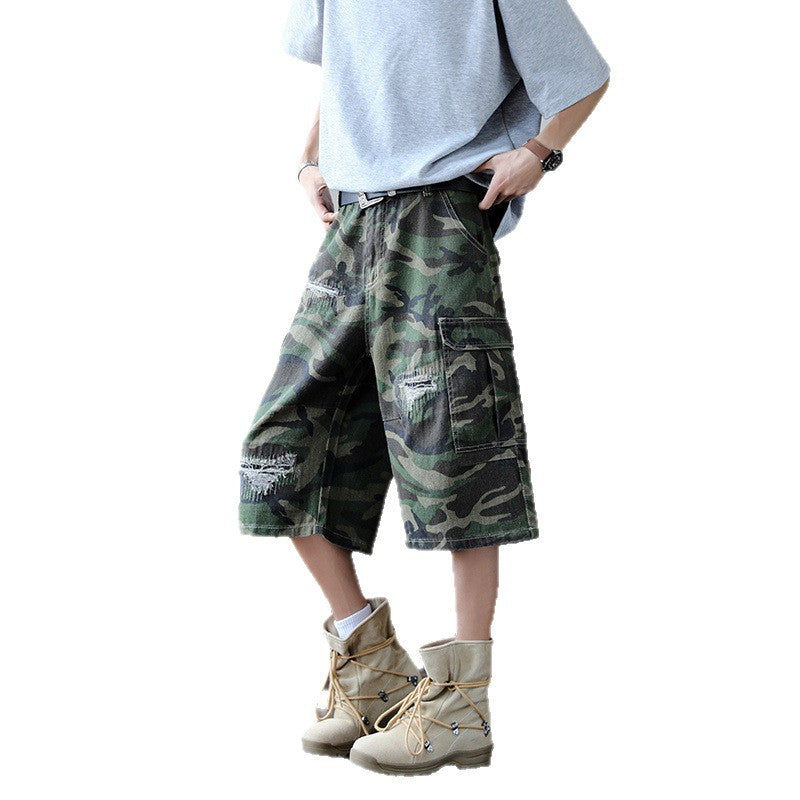 Playful Camouflage Workwear Jeans - Men's Straight Leg