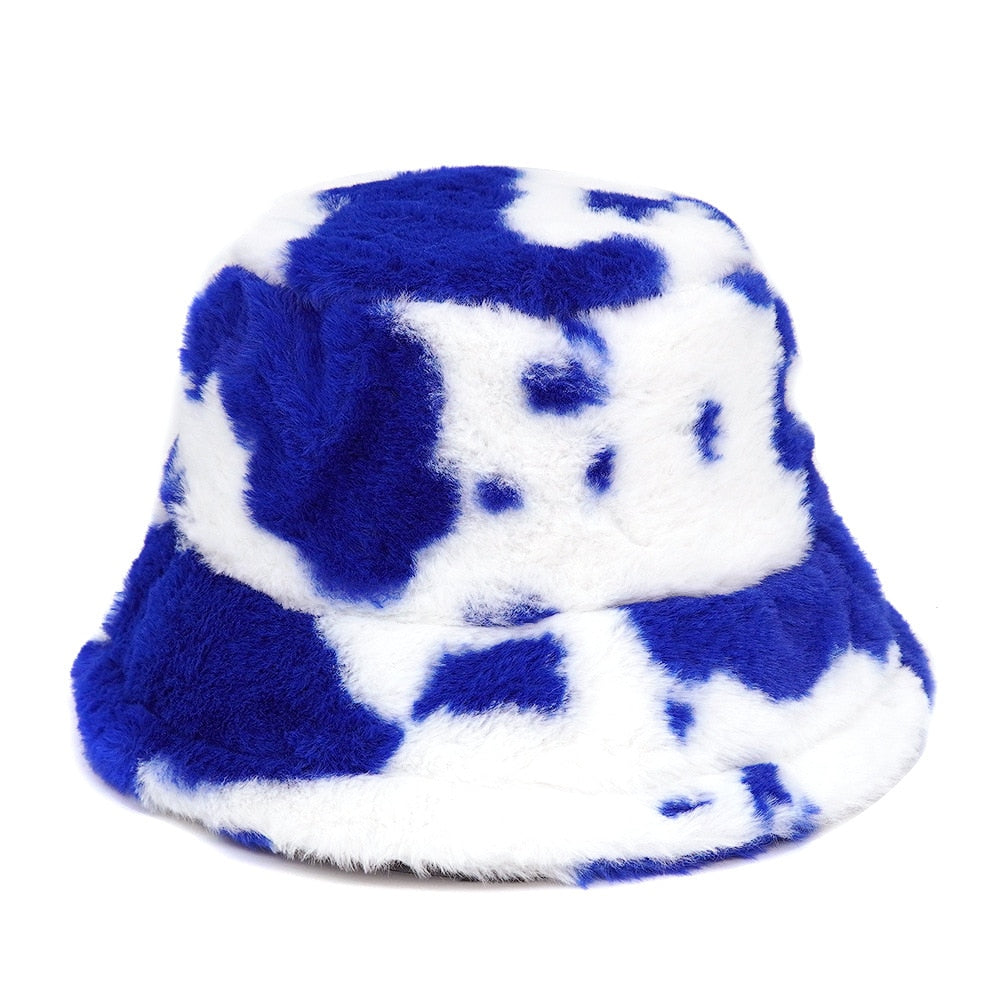 Camouflage Faux Fur Bucket Hat - Warm & Stylish Fisherman Hat