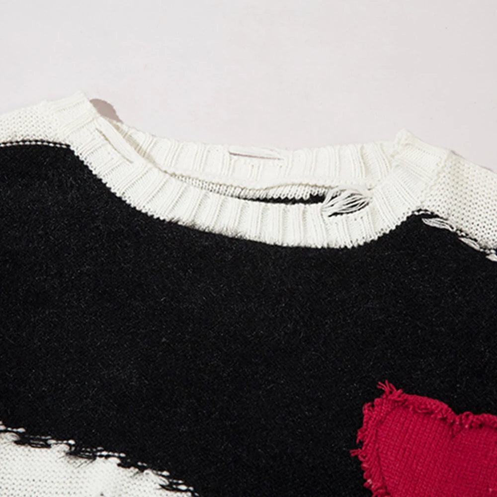 Splice Sweater Stars Knit Pullover Sweater Cotton Harajuku Soft