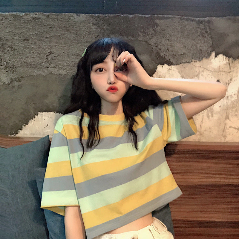 Rainbow Striped Short-Sleeve T-Shirt