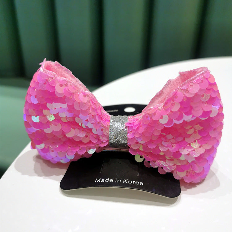 Japanese Style Children's Hair Accessories  Sequins Three-Dimensional Bow Edge Clip Hairpin