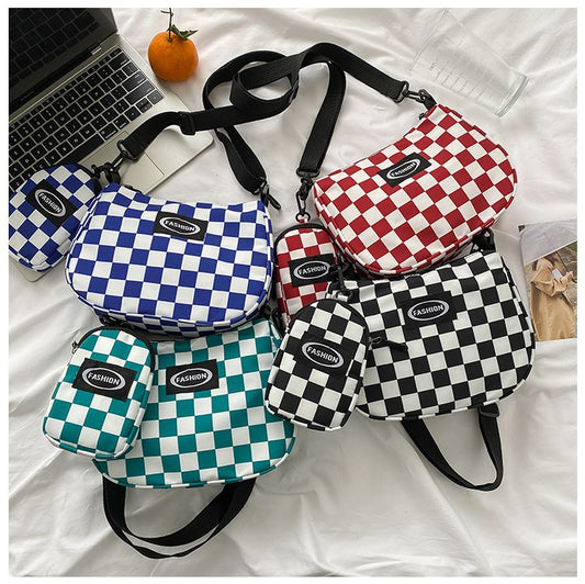 Harajuku Style Lattice Messenger Bag - Urban Chic