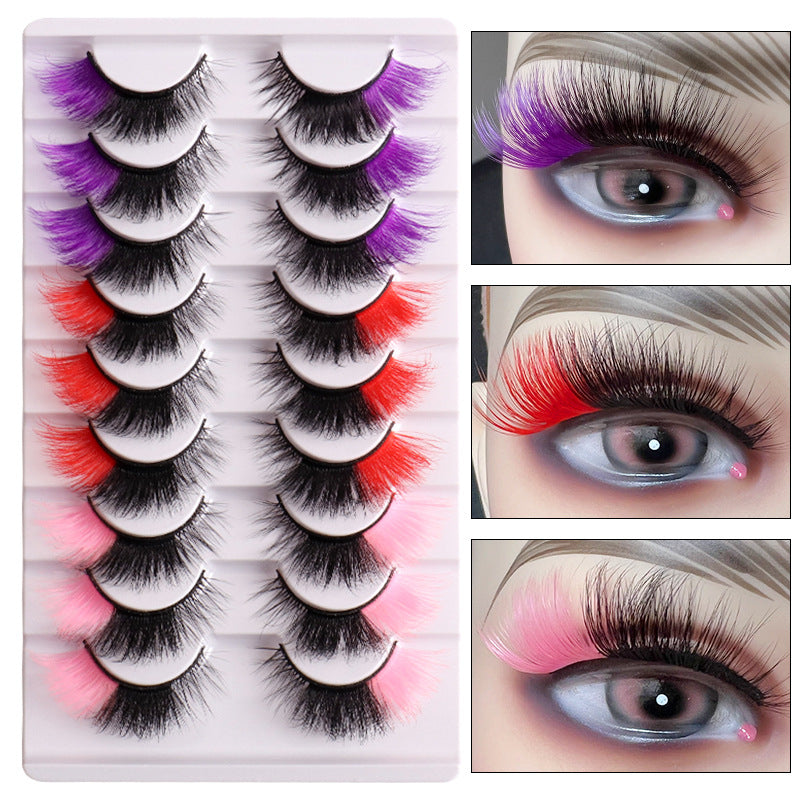 Colorful Fluffy Cat Eye False Eyelashes - Harajuku Style
