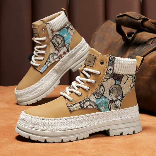 Harajuku Style Martin Boots for Men - Versatile High Top Workwear