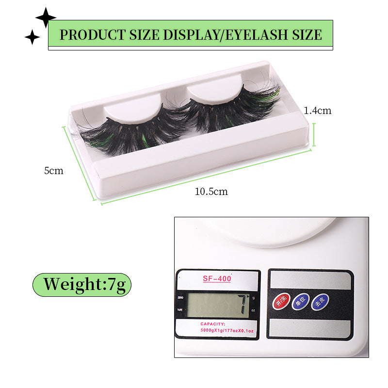 Bright Pink Mink Hair 25mm Faux Eyelashes with Sequins