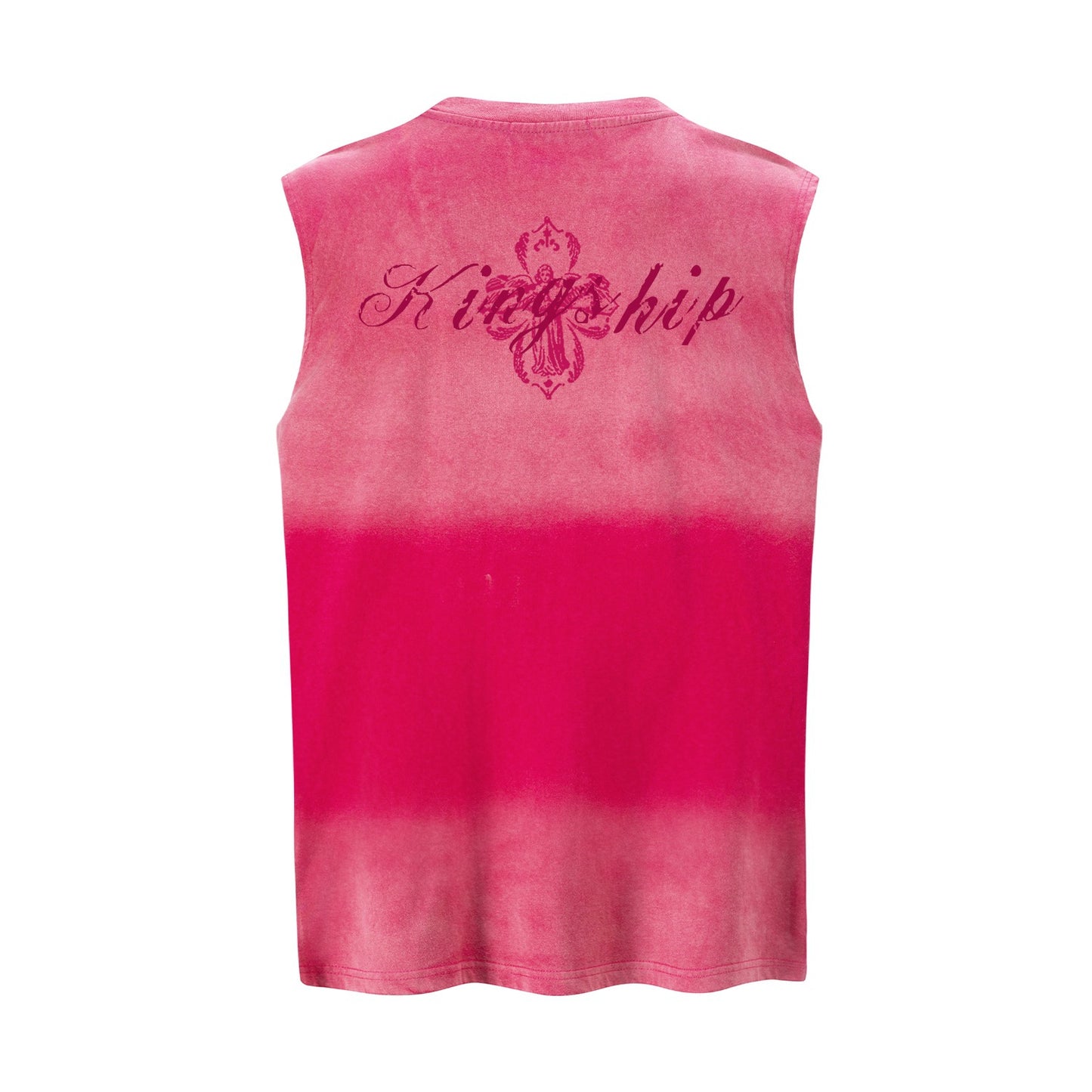 Harajuku Gradient Letter Printed Vest — Loose Cotton Blend Summer Top