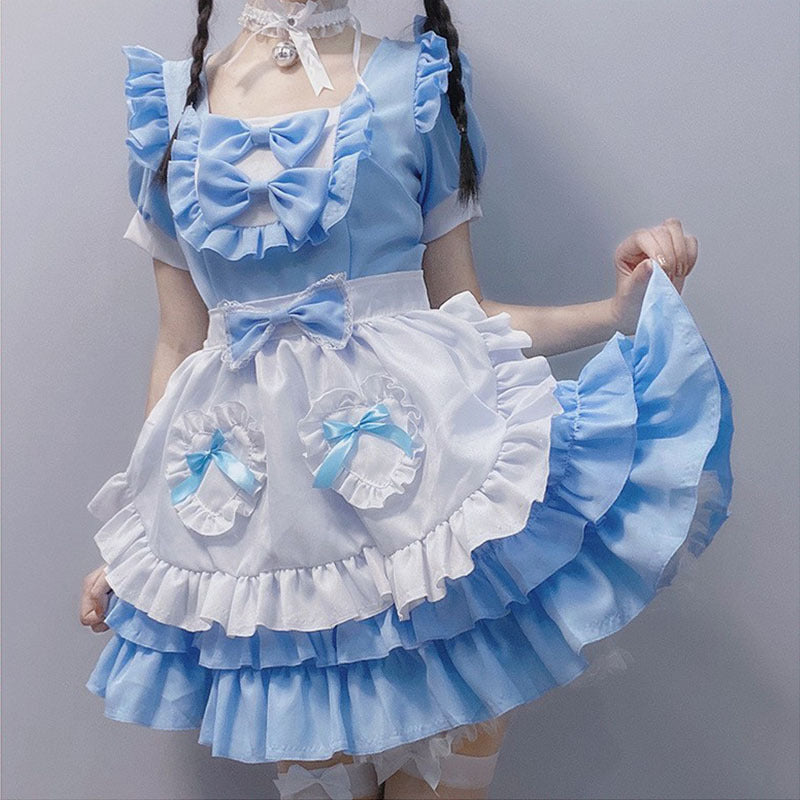 Cute Blue Lolita Harajuku Maid Dress